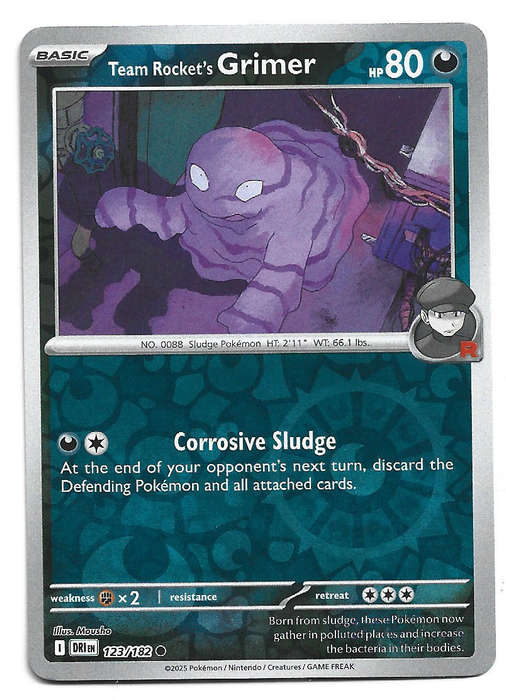 TEAM ROCKET's GRIMER - REVERSE HOLO  123/182  POKEMON TCG DESTINED RIVALS TRADING CARD