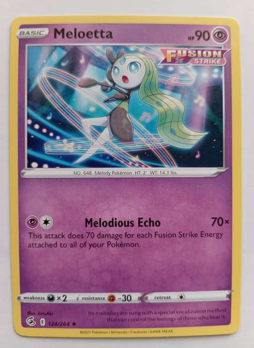 MELOETTA - COMMON RARE  124/264  POKEMON TCG FUSION STRIKE TRADING CARD