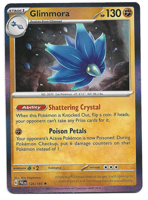 GLIMMORA -  HOLO RARE  126/193 POKEMON TCG PALDEA EVOLVED TRADING CARD