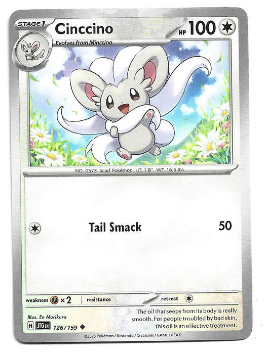 CINCCINO - COMMON  126/159 POKEMON TCG JOURNEY TOGETHER TRADING CARD