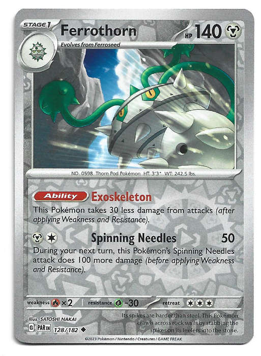 FERROTHORN -  REVERSE HOLO 128/182 POKEMON TCG PARADOX RIFT TRADING CARD