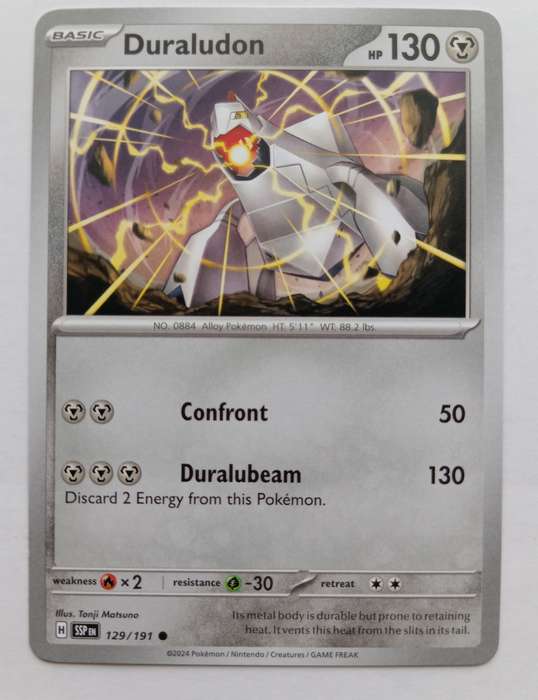 DURALUDON  - POKEMON NINTENDO SURGING SPARKS -  COMMON TRADING CARD 129/191