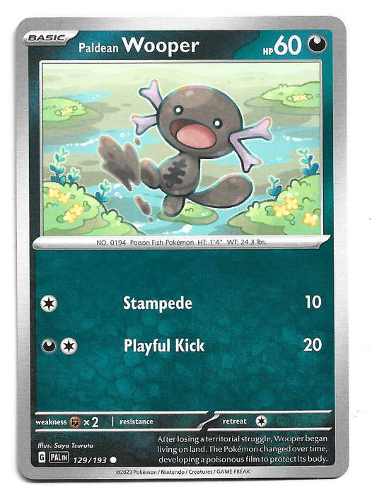 PALDEAN WOOPER - COMMON  129/193  POKEMON TCG PALDEA EVOLVED TRADING CARD