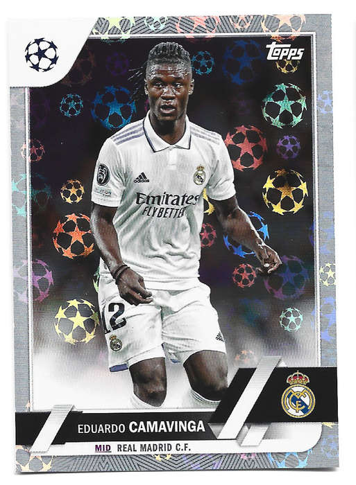 EDUARDO CAMAVINGA - TOPPS UEFA Champ League 2023 - SILVER FOIL TRADING CARD 12