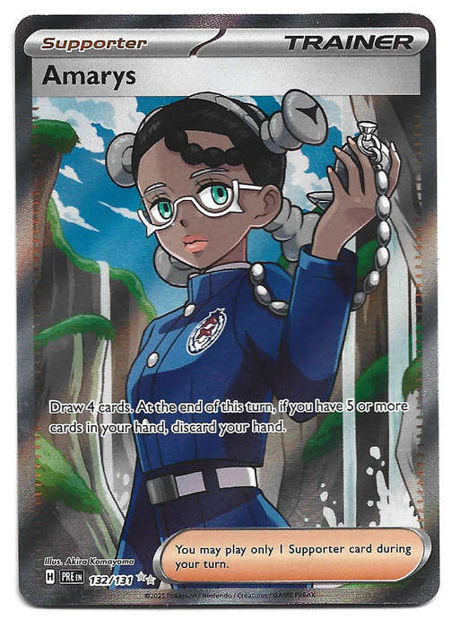 AMARYS - ULTRA RARE HOLO  132/131 POKEMON TCG PRISMATIC EVOLUTIONS  TRADING CARD