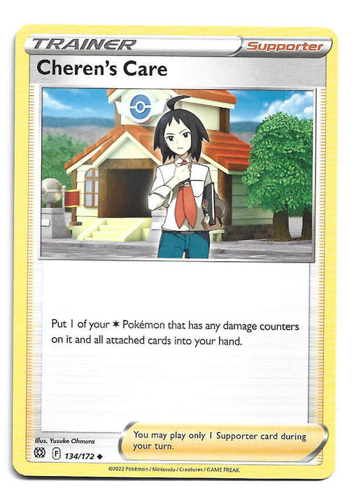 CHEREN's CARE - UNCOMMON   134/172 POKEMON TCG BRILLIANT STARS TRADING CARD