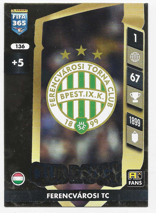 FERENCVAROSI TC - PANINI FIFA 365 COLLECTION 2025 - FOIL "CLUB BADGE" TRADING CARD 136