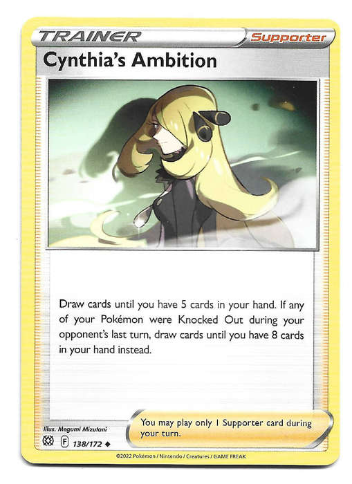 CYNTHIA's AMBITION - UNCOMMON   138/172 POKEMON TCG BRILLIANT STARS TRADING CARD