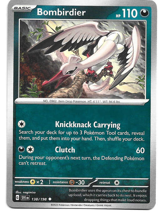 BOMBIRDIER - COMMON  138/198  POKEMON TCG SCARLET & VIOLET TRADING CARD