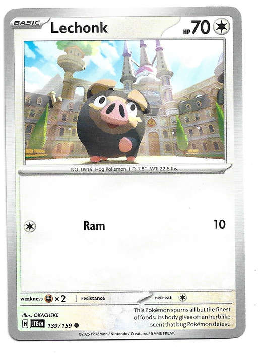 LECHONK - COMMON  139/159 POKEMON TCG JOURNEY TOGETHER TRADING CARD