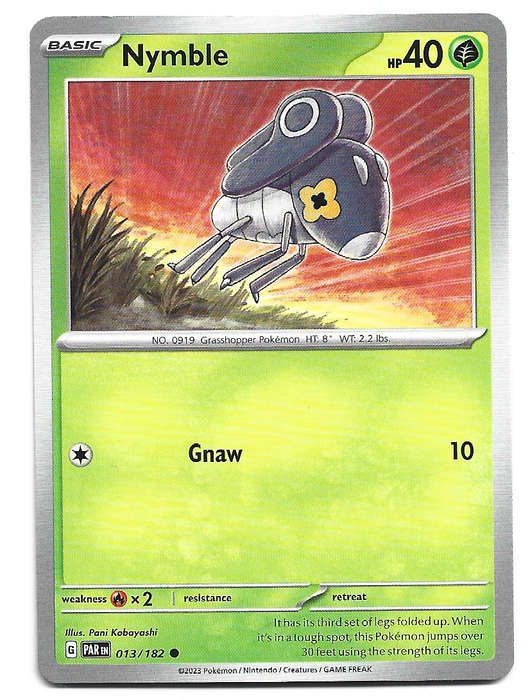 NYMBLE  -   COMMON POKEMON PARADOX RIFT  13/182 TRADING CARD
