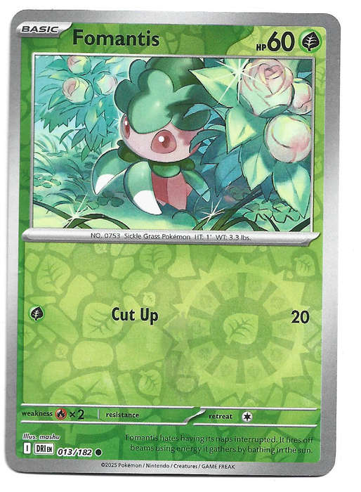 FOMANTIS  - REVERSE HOLO  13/182  POKEMON TCG DESTINED RIVALS TRADING CARD
