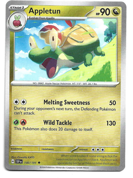 APPLETUN  - POKEMON TCG SURGING SPARKS  COMMON   140/191 TRADING CARD