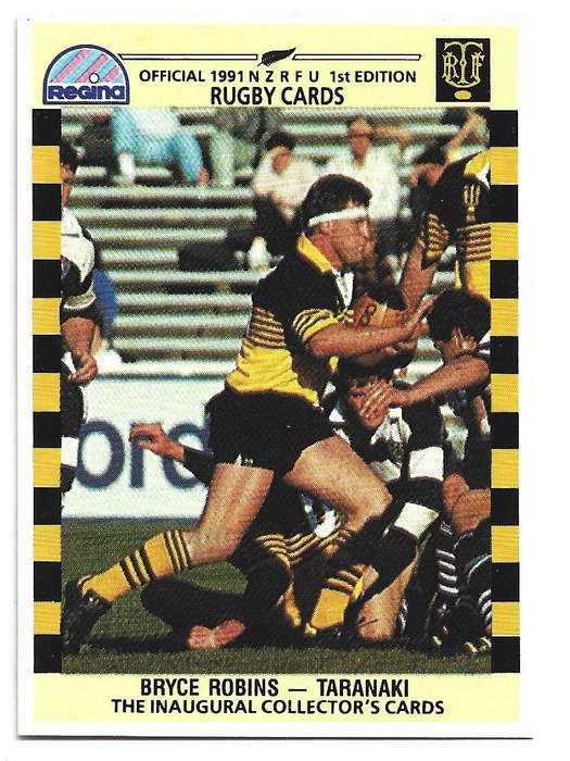 BRYCE ROBINS (Karanaki) - 1991 NEW ZEALAND RUGBY (REGINA) - `TRADING CARD 142