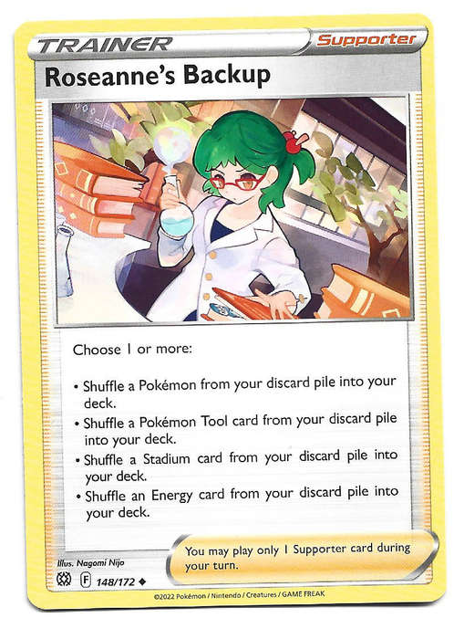 ROSEANNE's BACKUP - UNCOMMON   148/172 POKEMON TCG BRILLIANT STARS TRADING CARD