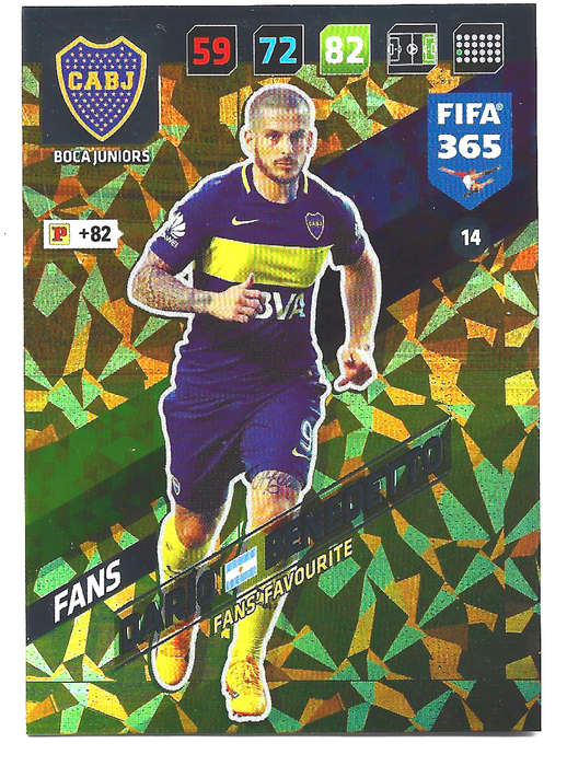 DARIO BENEDETTO - PANINI `FIFA 365 2018` COLLECTION - FOIL `FANS FAVOURITE` TRADING CARD 14