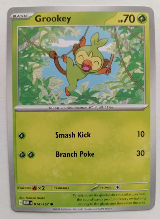 GROOKEY - POKEMON NINTENDO TWILIGHT MASQUERADE  - COMMON TRADING CARD 14/167