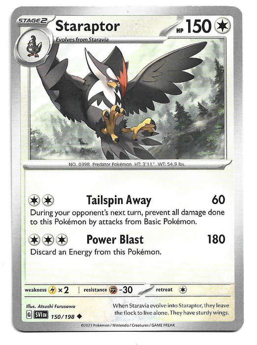 STARAPTOR - COMMON  150/198  POKEMON TCG SCARLET & VIOLET TRADING CARD
