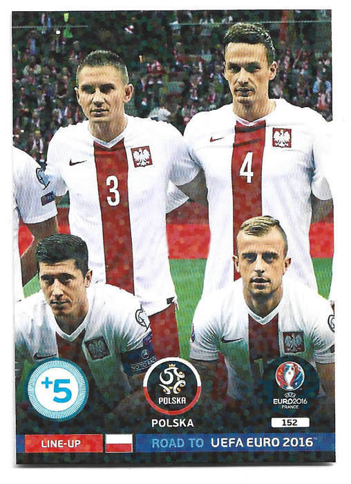 POLAND - PANINI Road to Euro 2016 Collection - TEAM "LINE UP" TRADING CARD 152