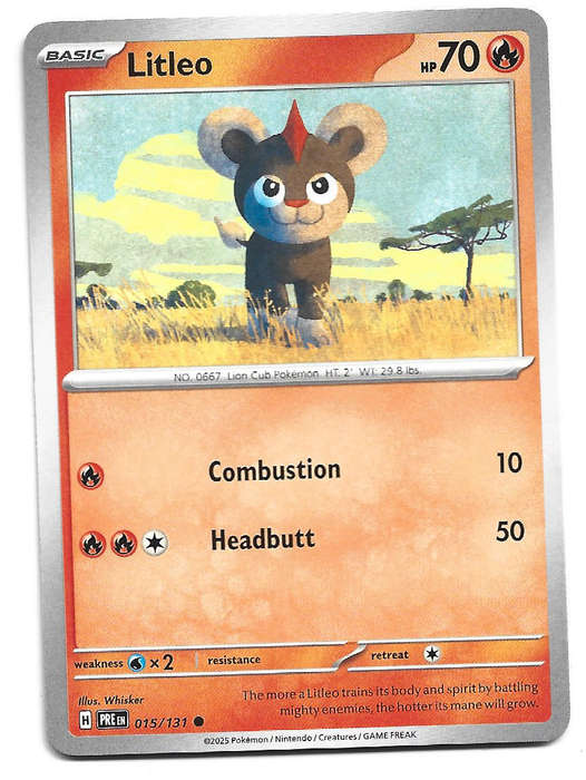 LITLEO - COMMON  15/131 POKEMON TCG PRISMATIC EVOLUTIONS  TRADING CARD