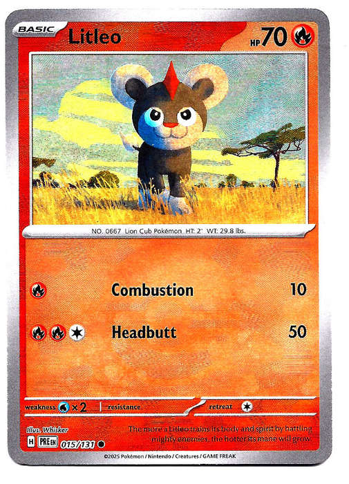 LITLEO - R/HOLO POKE BALL PATTERN  15/131  POKEMON PRISMATIC EVOLUTIONS TRADING CARD