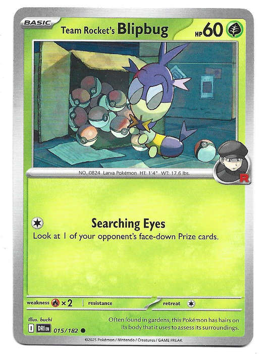 TEAM ROCKET's BLIPBUG - COMMON  15/182  POKEMON TCG DESTINED RIVALS TRADING CARD