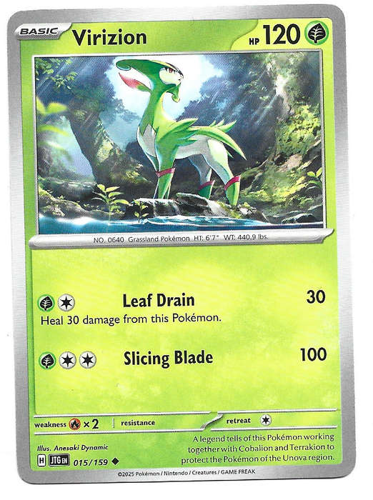 VIRIZION - COMMON  15/159 POKEMON TCG JOURNEY TOGETHER TRADING CARD