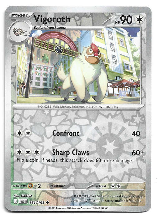 VIGOROTH -  REVERSE HOLO  161/193 POKEMON TCG PALDEA EVOLVED TRADING CARD