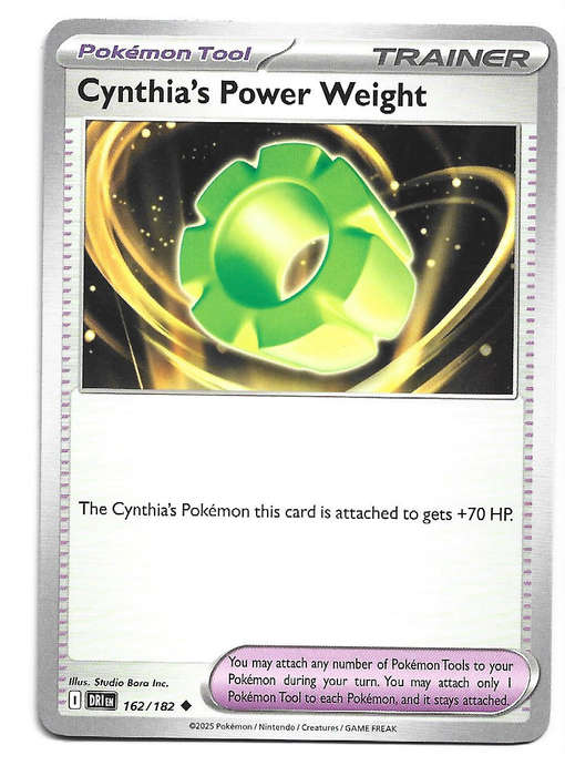 CYNTHIA's POWER WEIGHT - UNCOMMON  162/182  POKEMON TCG DESTINED RIVALS TRADING CARD