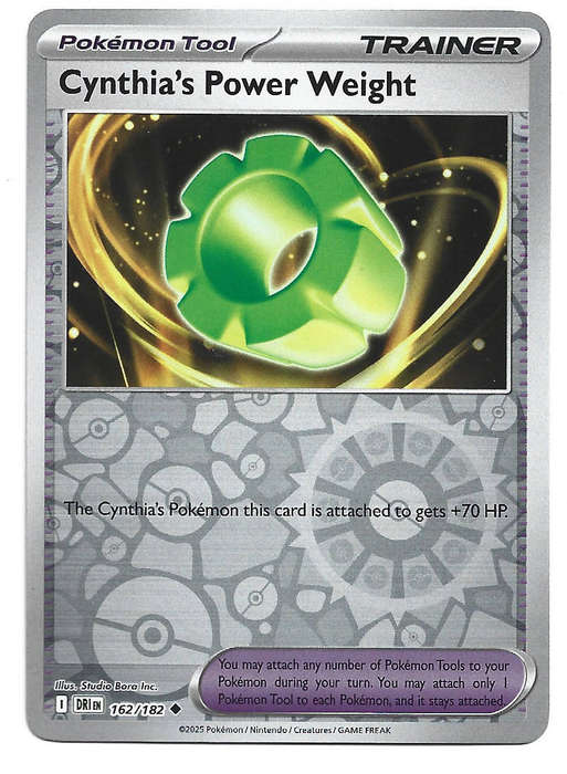 CYNTHIA's POWER WEIGHT  - REVERSE HOLO  162/182  POKEMON TCG DESTINED RIVALS TRADING CARD