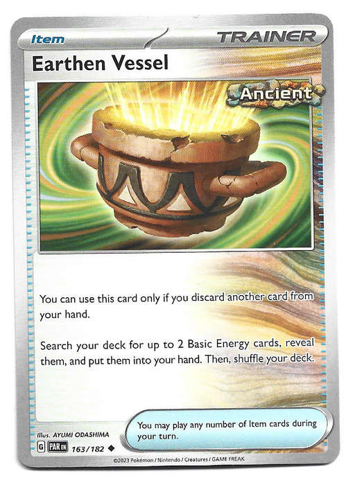 EARTHEN VESSEL - UNCOMMON  163/182 POKEMON TCG PARADOX RIFT TRADING CARD