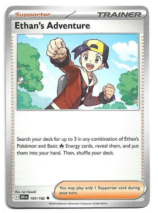 ETHAN's ADVENTURE - UNCOMMON  165/182  POKEMON TCG DESTINED RIVALS TRADING CARD
