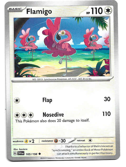FLAMINGO - COMMON  165/198  POKEMON TCG SCARLET & VIOLET TRADING CARD