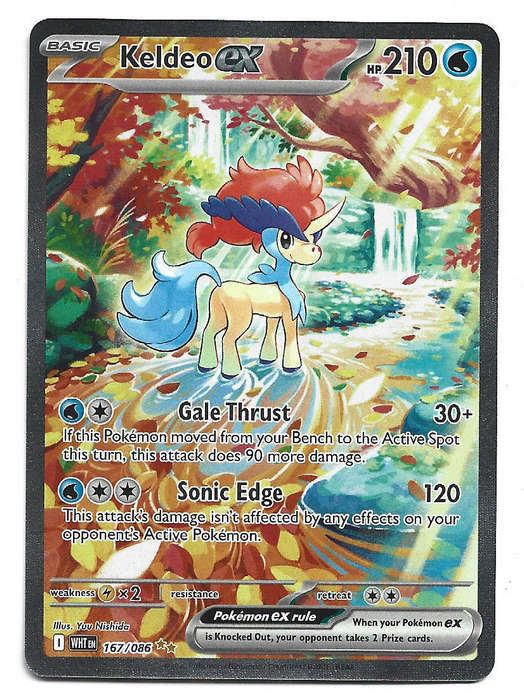 KELDEO EX - SPECIAL ILLUSTRATION RARE HOLO  167/86 POKEMON TCG WHITE FLARE TRADING CARD