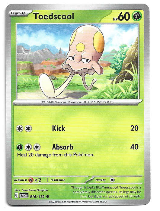 TOEDSCOOL  -   COMMON POKEMON PARADOX RIFT  16/182 TRADING CARD