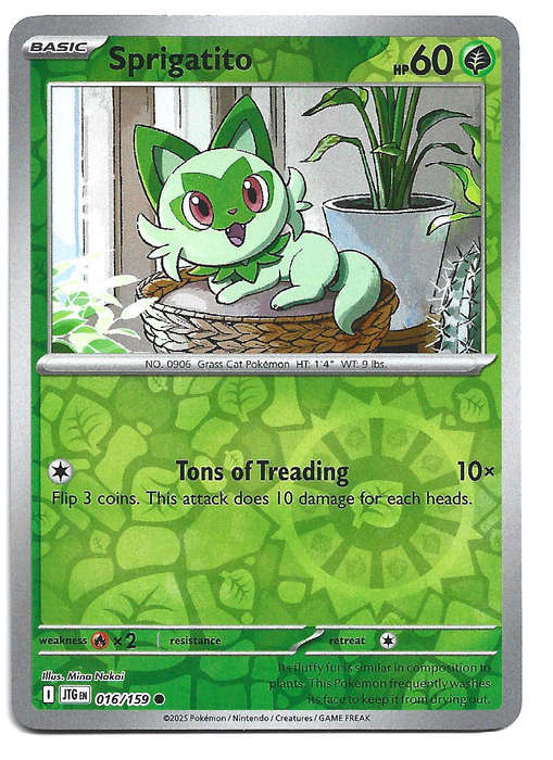 SPRIGATITO - REVERSE HOLO  16/159 POKEMON TCG JOURNEY TOGETHER TRADING CARD