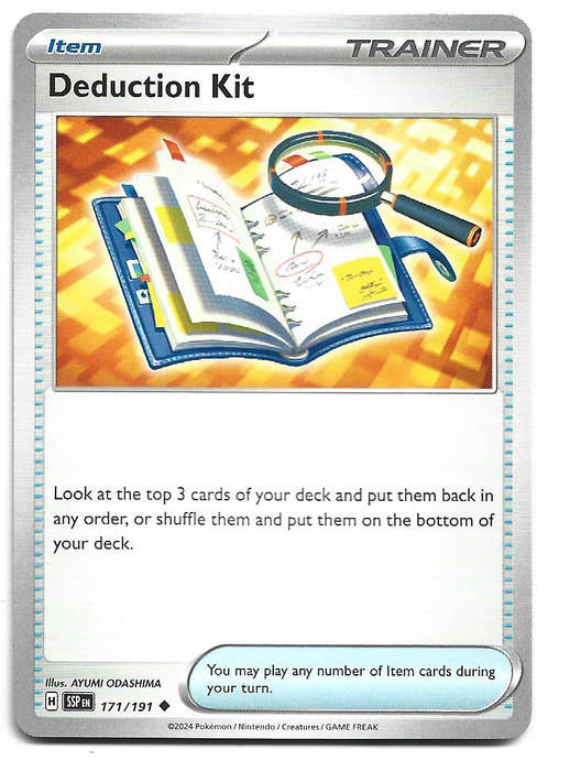 DEDUCTION KIT -  UNCOMMON  171/191 POKEMON TCG SURGING SPARKS TRADING CARD