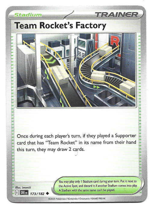 TEAM ROCKET's FACTORY - UNCOMMON  173/182  POKEMON TCG DESTINED RIVALS TRADING CARD