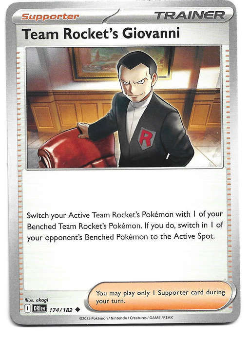 TEAM ROCKET's GIOVANNI - UNCOMMON 174/182  POKEMON TCG DESTINED RIVALS TRADING CARD