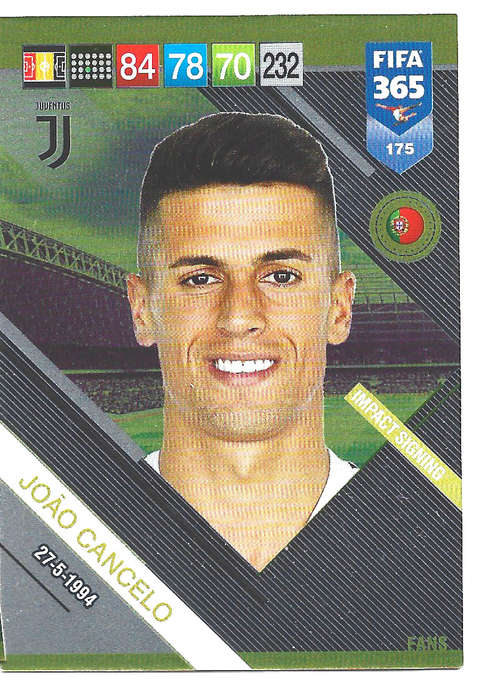JOAO CANCELO - PANINI FIFA 365 2019 COLLECTION - FOIL `FANS FAVOURITE` TRADING CARD 175