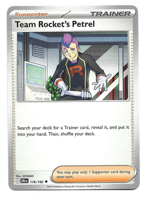 TEAM ROCKET's PETREL - UNCOMMON  176/182  POKEMON TCG DESTINED RIVALS TRADING CARD