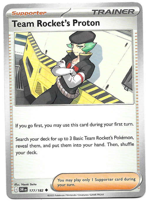 TEAM ROCKET's PROTON - UNCOMMON 177/182  POKEMON TCG DESTINED RIVALS TRADING CARD