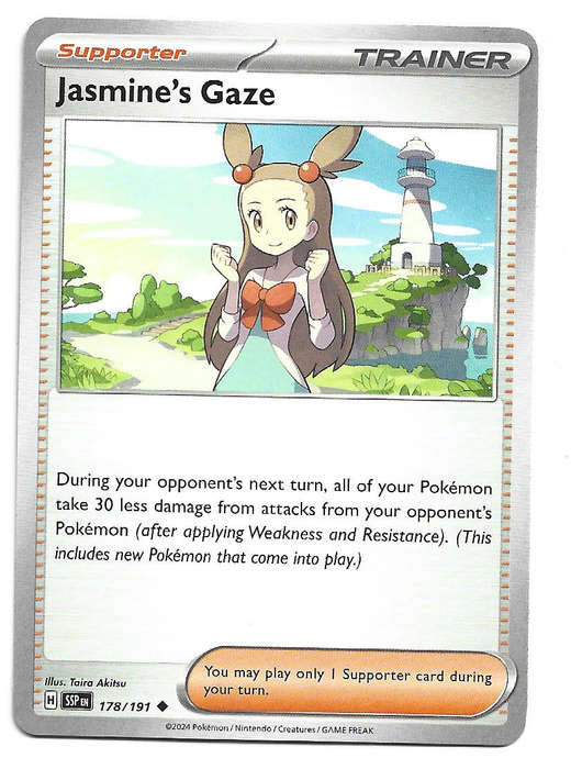 JASMINE's GAZE -  UNCOMMON  178/191 POKEMON TCG SURGING SPARKS TRADING CARD