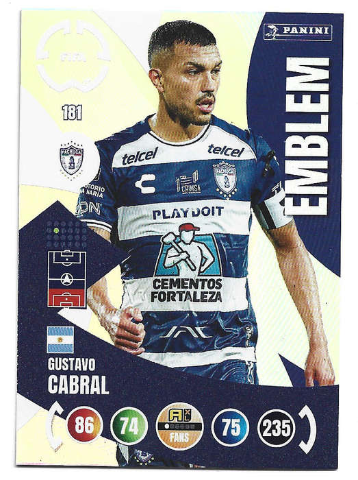 GUSTAVO CABRAL - PANINI CLUB WORLD CUP 2025 - FOIL EMBLEM TRADING CARD 181