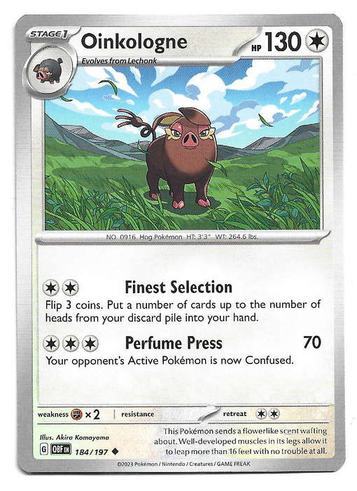 OINKOLOGNED -  UNCOMMON  184/197 POKEMON TCG S&V  OBSIDIAN FLAMES  TRADING CARD