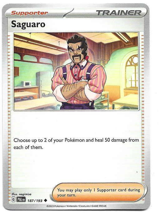 SAGUARO - UNCOMMON  187/193  POKEMON TCG S&V PALDEA EVOLVED TRADING CARD
