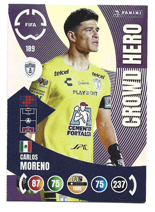 CARLOS MORENO - PANINI CLUB WORLD CUP 2025 - FOIL CROWD HERO TRADING CARD 189