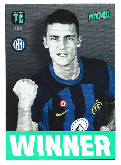 B. PAVARD (Inter Milan) - PANINI `TOP CLASS` 2024 - RARE FOIL `WINNERS` TRADING CARD 189