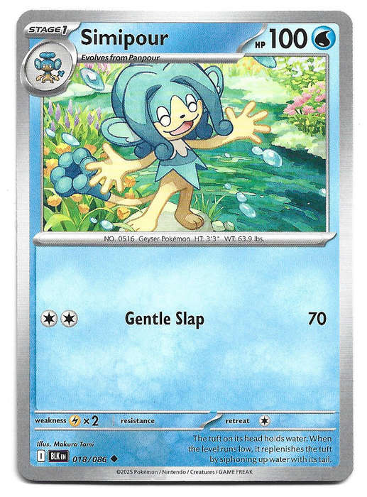 SIMIPOUR - UNCOMMON  18/86 POKEMON TCG BLACK BOLT TRADING CARD