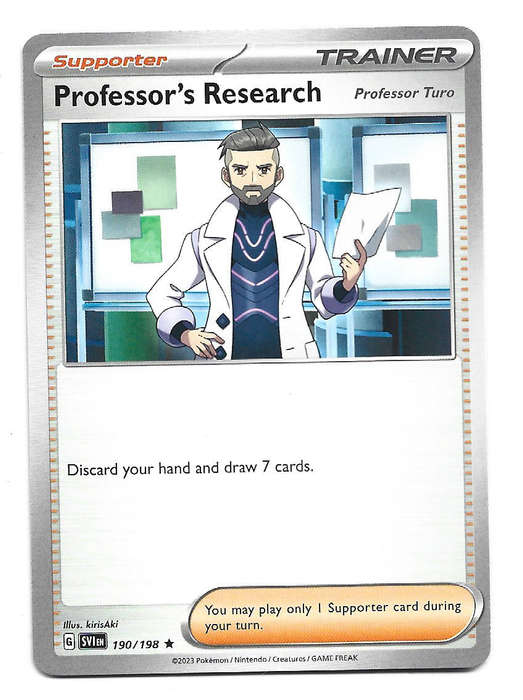 PROFESSOR's RESEARCH - UNCOMMON  190/198  POKEMON TCG SCARLET & VIOLET TRADING CARD